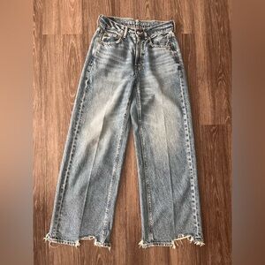 American Eagle Outfitters Super High Rise Baggy Wide Leg Blue Jean